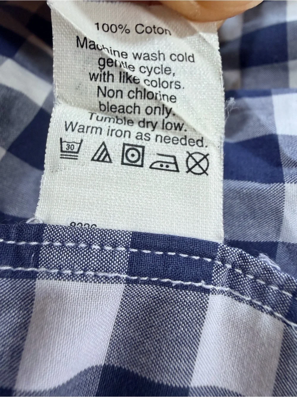 J.Crew Men’s Large Blue White Gingham Check Long Sleeve Shirt
